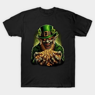 Scary Leprechaun Gold Rush Tee: Beware the Mischievous Spirits T-Shirt